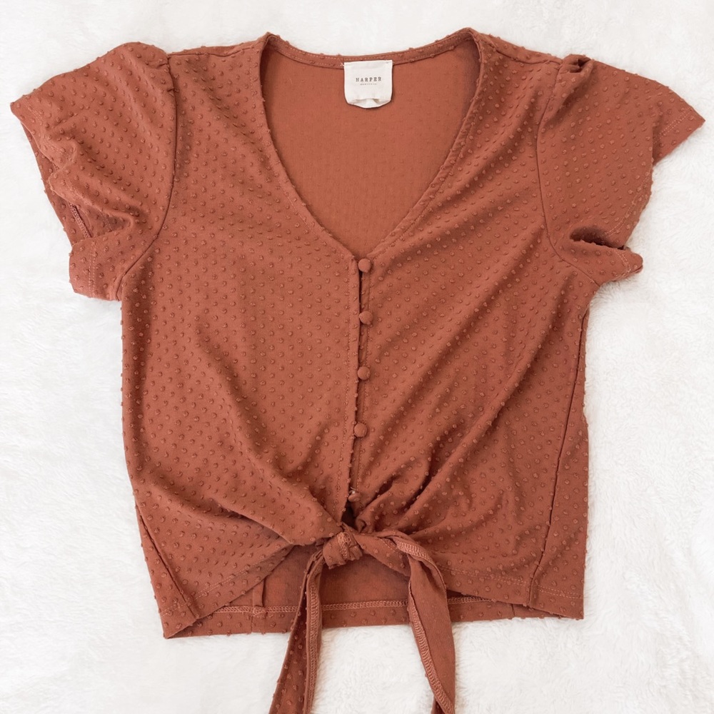 Harper Heritage mauve tie tee